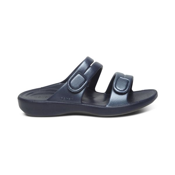 Aetrex Women's Janey Sport Water-Friendly Sandals - Navy | USA XJZUTY8